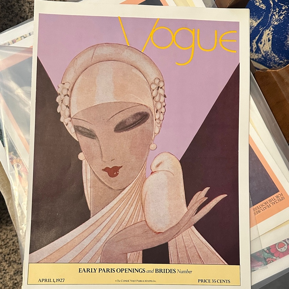 Vogue Cover Poster April Early Paris Openings and Brides